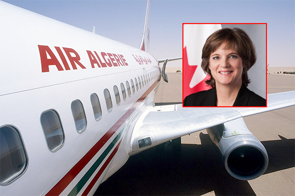 سفيرة كندا تهاجم الجوية الجزائرية: التأخّر عادتُكم!